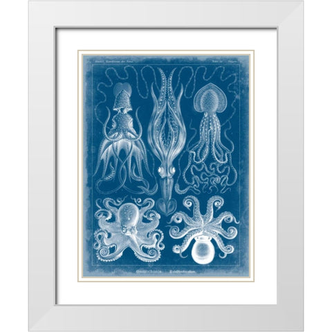 Marine Blueprint V White Modern Wood Framed Art Print with Double Matting by Vision Studio