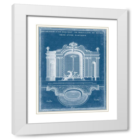 Garden Treillage Blueprint II White Modern Wood Framed Art Print with Double Matting by Vision Studio