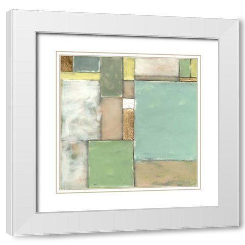 Modular Blocks I White Modern Wood Framed Art Print with Double Matting by Goldberger, Jennifer