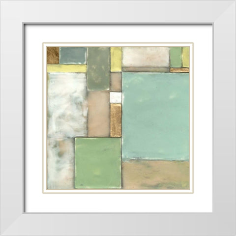 Modular Blocks I White Modern Wood Framed Art Print with Double Matting by Goldberger, Jennifer
