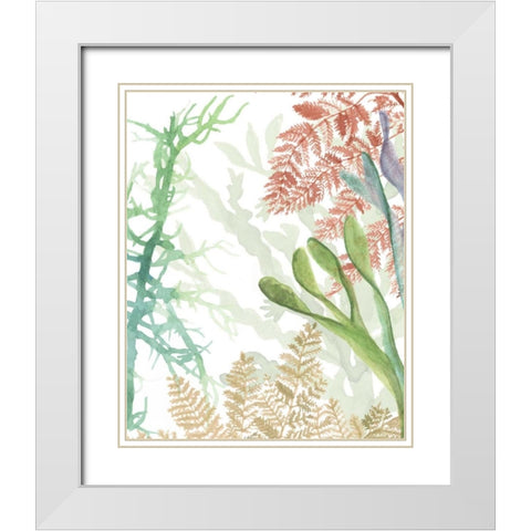 Woven Seaplants I White Modern Wood Framed Art Print with Double Matting by McCavitt, Naomi