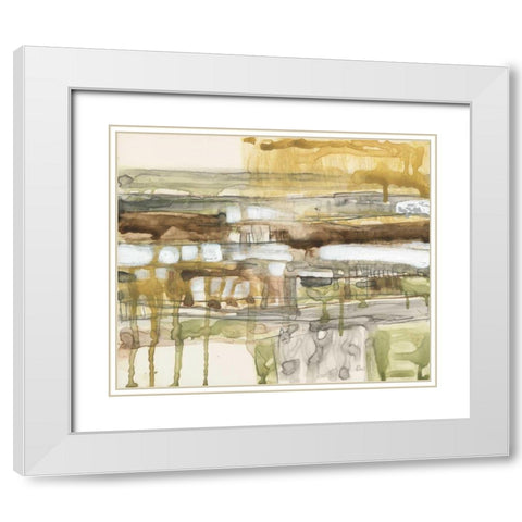 Earth Layers II White Modern Wood Framed Art Print with Double Matting by Goldberger, Jennifer