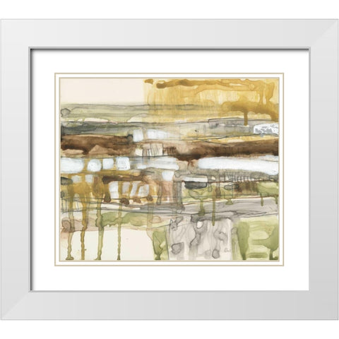 Earth Layers II White Modern Wood Framed Art Print with Double Matting by Goldberger, Jennifer