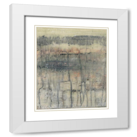 Mineral Layers I White Modern Wood Framed Art Print with Double Matting by Goldberger, Jennifer