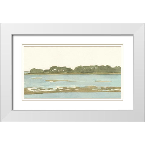 Spa Coastline II White Modern Wood Framed Art Print with Double Matting by Miller, Dianne