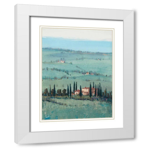 Hill Top Vista I White Modern Wood Framed Art Print with Double Matting by OToole, Tim