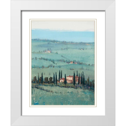 Hill Top Vista I White Modern Wood Framed Art Print with Double Matting by OToole, Tim