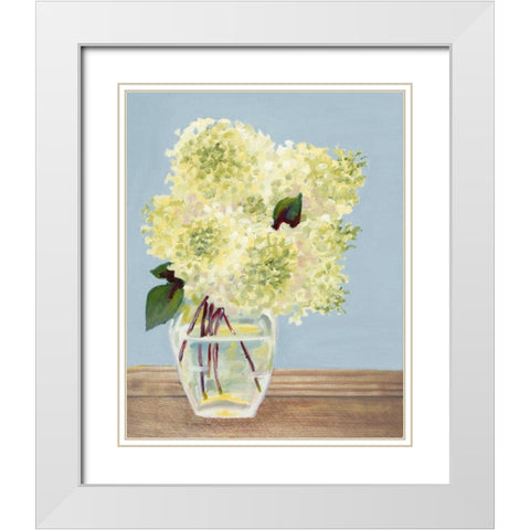 Hydrangea Vase I White Modern Wood Framed Art Print with Double Matting by Miller, Dianne