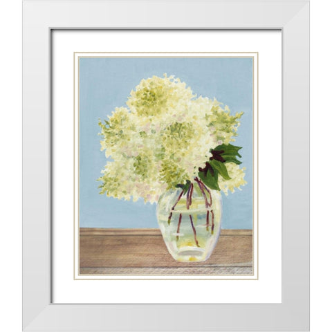 Hydrangea Vase II White Modern Wood Framed Art Print with Double Matting by Miller, Dianne