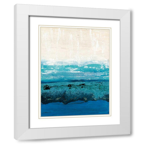 Sapphire Cove I White Modern Wood Framed Art Print with Double Matting by Ludwig, Alicia