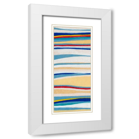 Wavy Lines I White Modern Wood Framed Art Print with Double Matting by Galapon, Nikki
