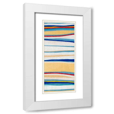 Wavy Lines II White Modern Wood Framed Art Print with Double Matting by Galapon, Nikki