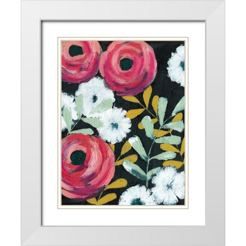 Flor de Color I White Modern Wood Framed Art Print with Double Matting by Popp, Grace