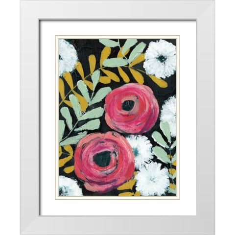 Flor de Color II White Modern Wood Framed Art Print with Double Matting by Popp, Grace