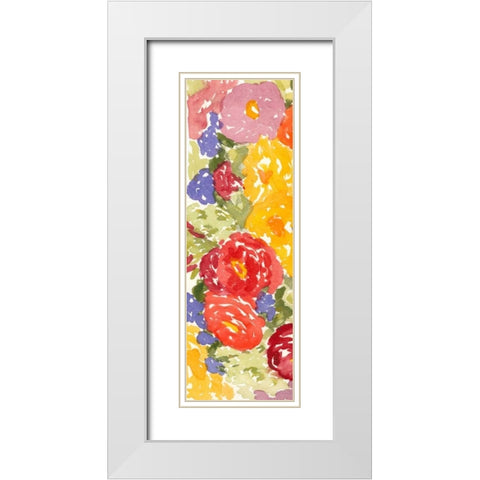 Zinnia Array I White Modern Wood Framed Art Print with Double Matting by Miller, Dianne