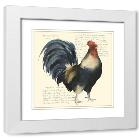 Custom Roosters Crow I (ASH) White Modern Wood Framed Art Print with Double Matting by Popp, Grace