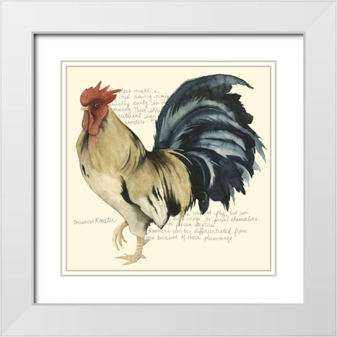 Custom Roosters Crow II (ASH) White Modern Wood Framed Art Print with Double Matting by Popp, Grace