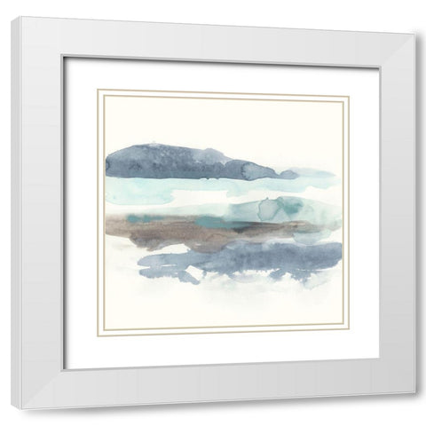 Coastline Sketch I White Modern Wood Framed Art Print with Double Matting by Vess, June Erica