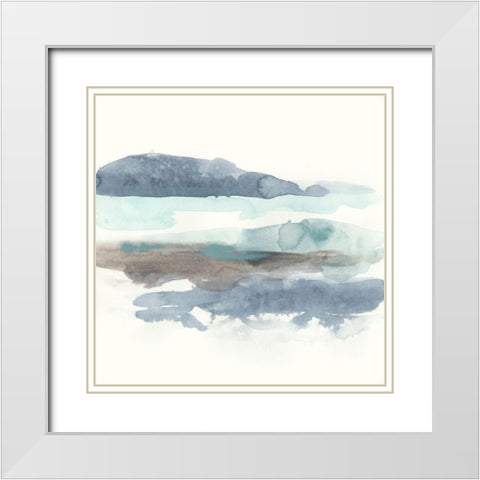 Coastline Sketch I White Modern Wood Framed Art Print with Double Matting by Vess, June Erica