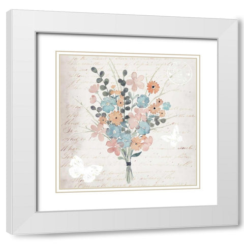 Fleurs Pastel II White Modern Wood Framed Art Print with Double Matting by Popp, Grace