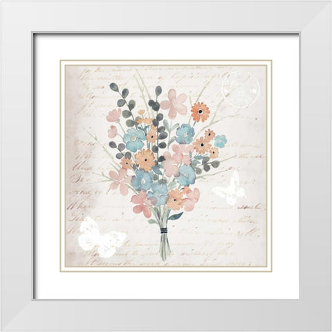 Fleurs Pastel II White Modern Wood Framed Art Print with Double Matting by Popp, Grace