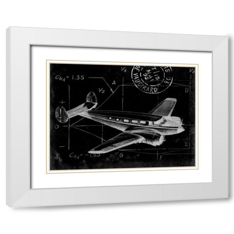 Flight Schematic IV White Modern Wood Framed Art Print with Double Matting by Ethan Harper