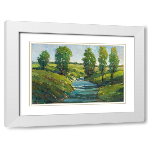 Lush Landscape III White Modern Wood Framed Art Print with Double Matting by OToole, Tim