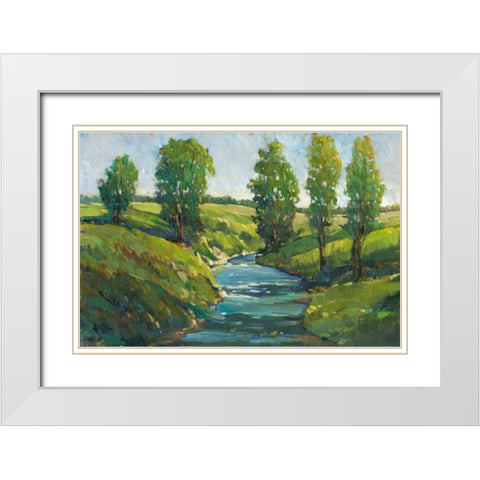 Lush Landscape III White Modern Wood Framed Art Print with Double Matting by OToole, Tim