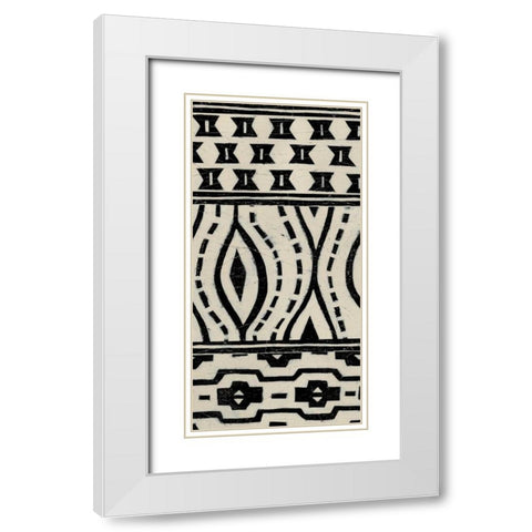 Tribal Pattern in Cream II White Modern Wood Framed Art Print with Double Matting by Vess, June Erica
