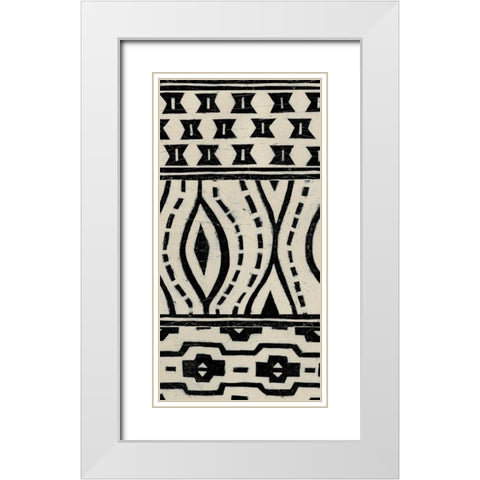 Tribal Pattern in Cream II White Modern Wood Framed Art Print with Double Matting by Vess, June Erica
