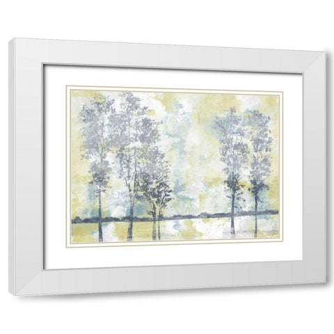 Watercolor Mist II White Modern Wood Framed Art Print with Double Matting by Studio W
