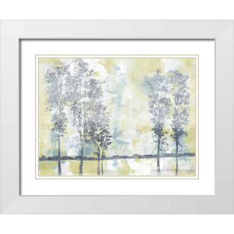 Watercolor Mist II White Modern Wood Framed Art Print with Double Matting by Studio W