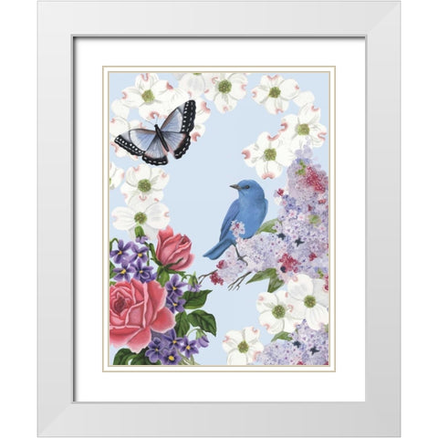 Bird Garden I White Modern Wood Framed Art Print with Double Matting by McCavitt, Naomi