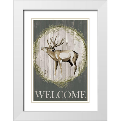 Woodland Welcome I White Modern Wood Framed Art Print with Double Matting by Popp, Grace