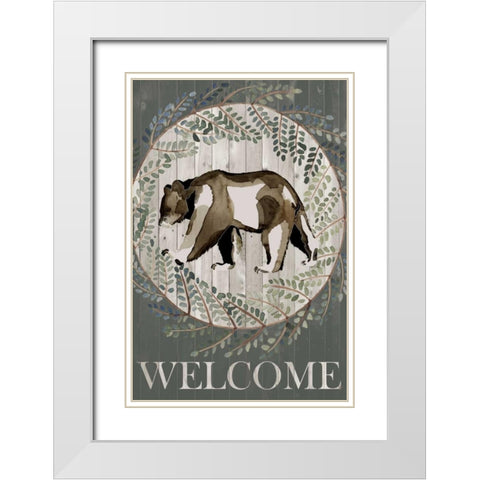 Woodland Welcome III White Modern Wood Framed Art Print with Double Matting by Popp, Grace