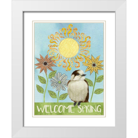 Spring Welcome I White Modern Wood Framed Art Print with Double Matting by Popp, Grace