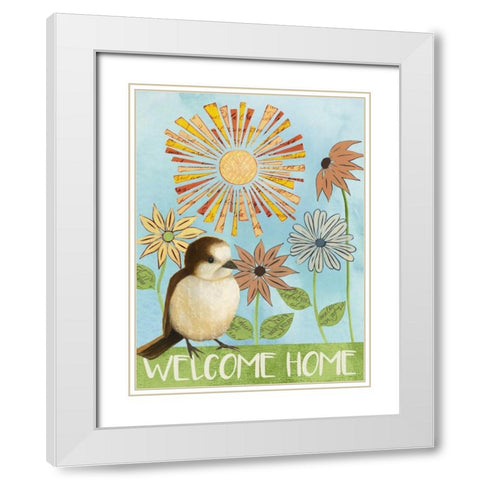 Spring Welcome II White Modern Wood Framed Art Print with Double Matting by Popp, Grace