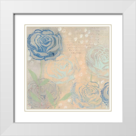 Rose Cache I White Modern Wood Framed Art Print with Double Matting by Popp, Grace