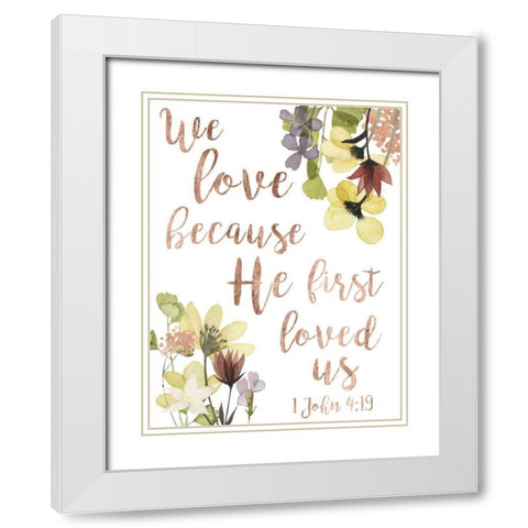 Divine Romance II White Modern Wood Framed Art Print with Double Matting by Studio W