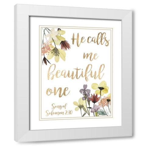 Divine Romance III White Modern Wood Framed Art Print with Double Matting by Studio W