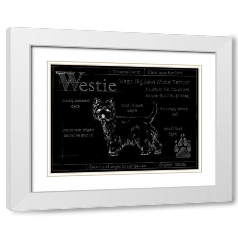 Blueprint Westie White Modern Wood Framed Art Print with Double Matting by Ethan Harper