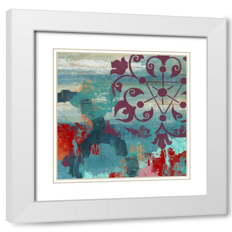 Jewel Tone Garden II White Modern Wood Framed Art Print with Double Matting by Vess, June Erica