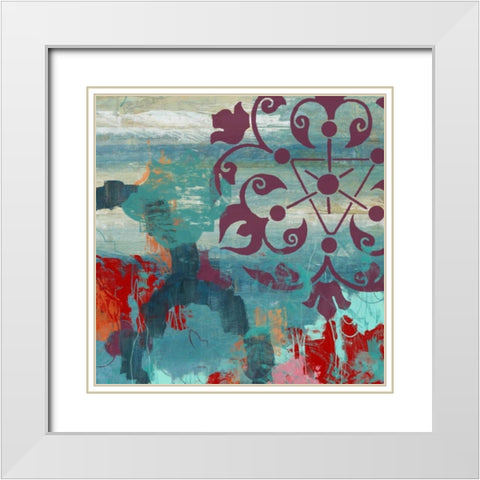 Jewel Tone Garden II White Modern Wood Framed Art Print with Double Matting by Vess, June Erica