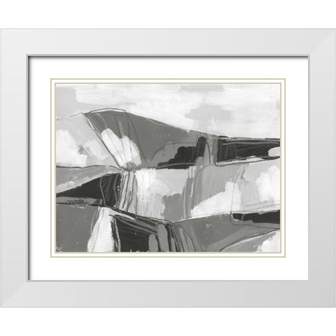Neutral Landscape Sketch II White Modern Wood Framed Art Print with Double Matting by Vess, June Erica
