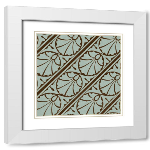 Spa and Sepia Tile II White Modern Wood Framed Art Print with Double Matting by Vision Studio