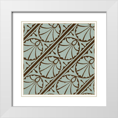 Spa and Sepia Tile II White Modern Wood Framed Art Print with Double Matting by Vision Studio