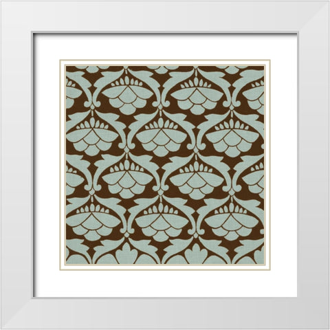 Spa and Sepia Tile IV White Modern Wood Framed Art Print with Double Matting by Vision Studio