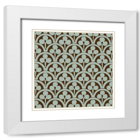 Spa and Sepia Tile VI White Modern Wood Framed Art Print with Double Matting by Vision Studio