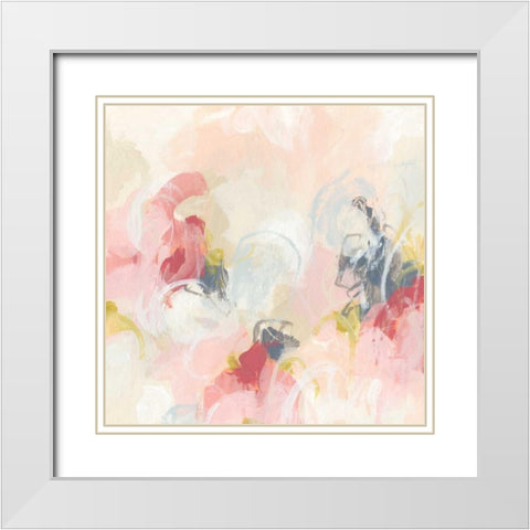 Cherry Blossom I White Modern Wood Framed Art Print with Double Matting by Vess, June Erica