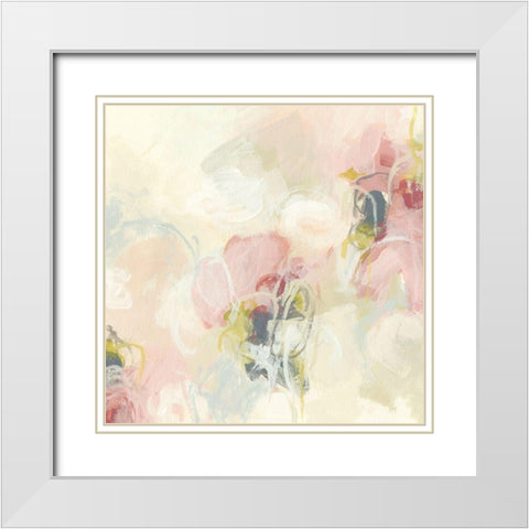 Cherry Blossom II White Modern Wood Framed Art Print with Double Matting by Vess, June Erica